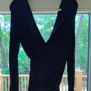 Free People black wrap top; size M